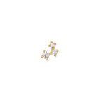 Gold Sparkle Galaxy Barbell Single Earring E047-11G