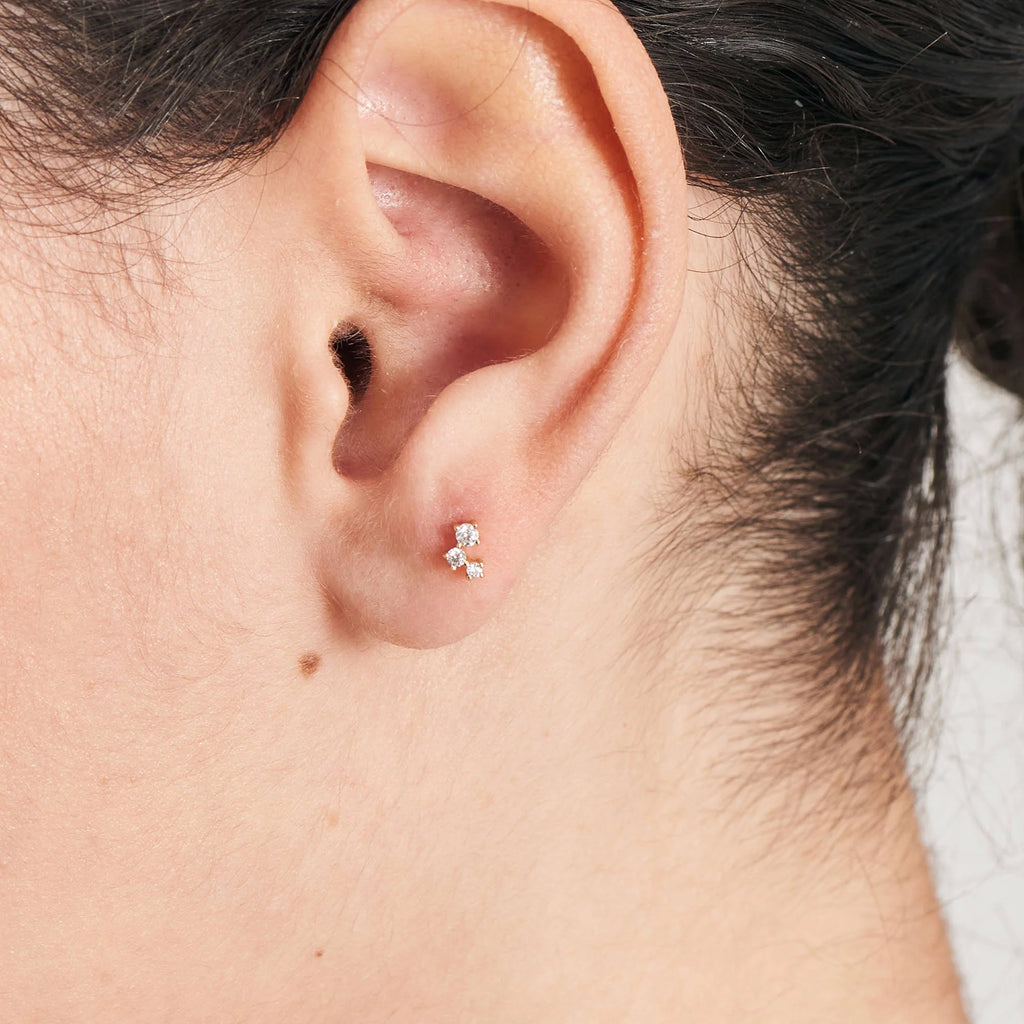 Gold Sparkle Galaxy Barbell Single Earring E047-11G