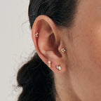 Gold Sparkle Galaxy Barbell Single Earring E047-11G