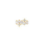 Gold Sparkle Cluster Climber Barbell Single Earring E047-12G
