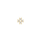 Gold Sparkle Cross Barbell Single Earring E047-13G