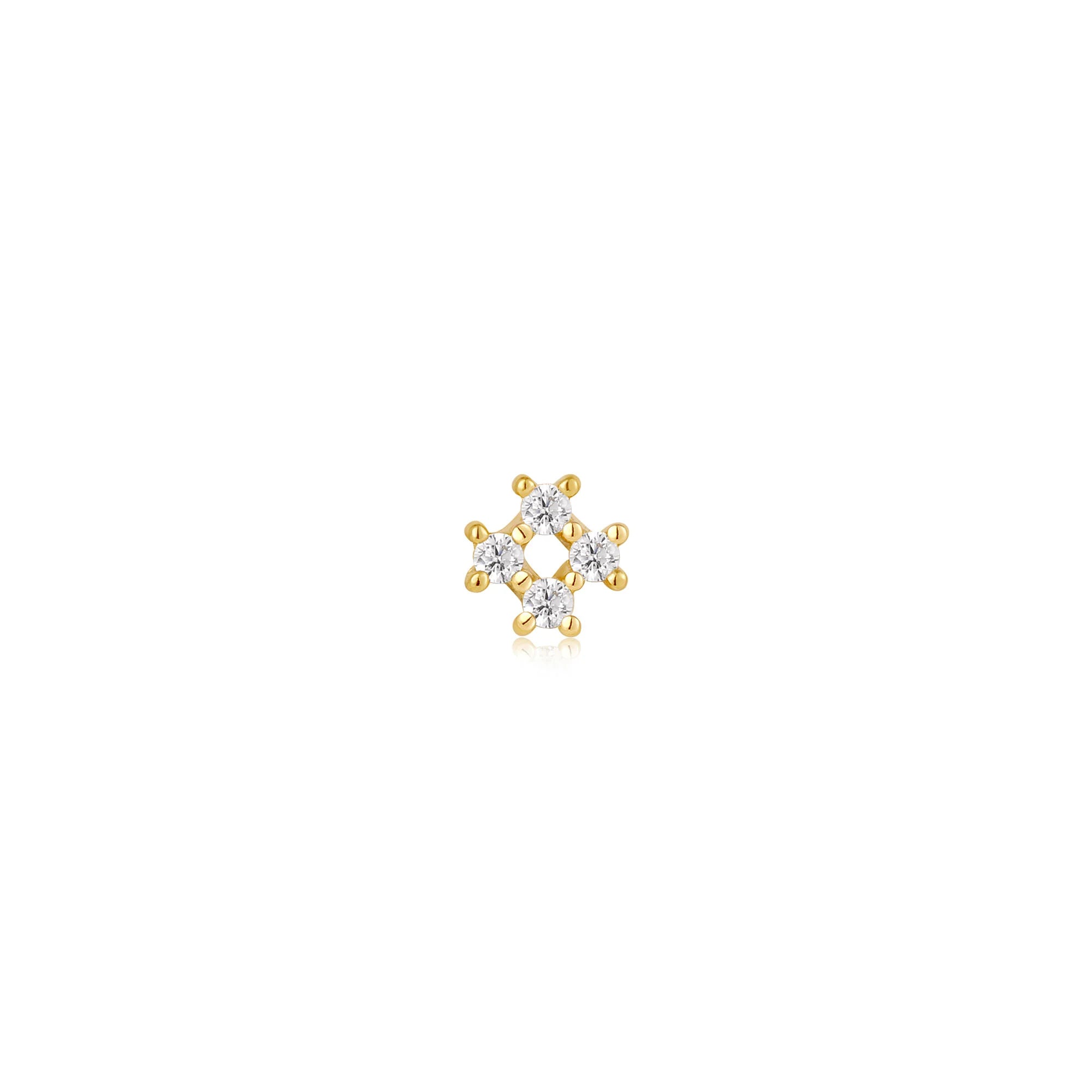 Gold Sparkle Cross Barbell Single Earring E047-13G
