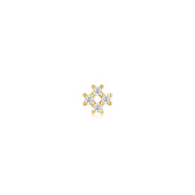 Load image into Gallery viewer, Gold Sparkle Cross Barbell Single Earring E047-13G
