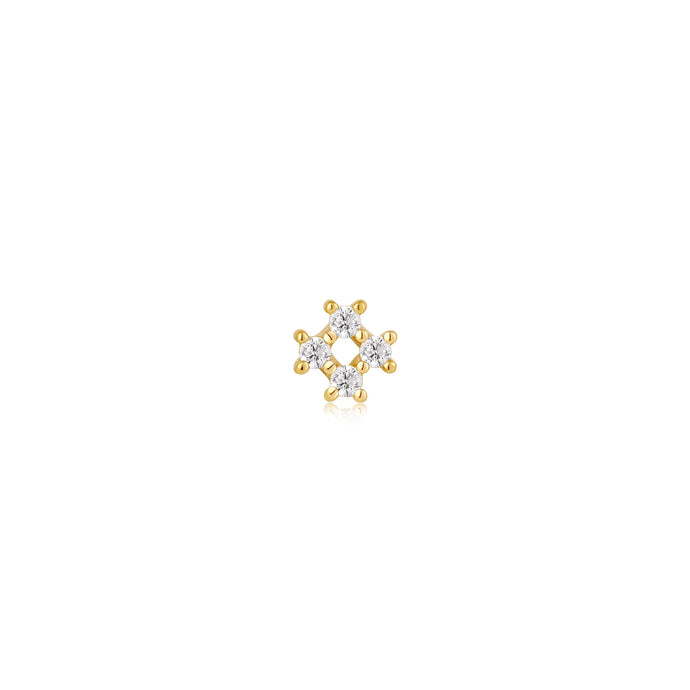 Gold Sparkle Cross Barbell Single Earring E047-13G