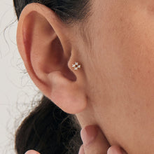 Load image into Gallery viewer, Gold Sparkle Cross Barbell Single Earring E047-13G
