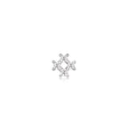 Silver Sparkle Cross Barbell Single Earring E047-13H