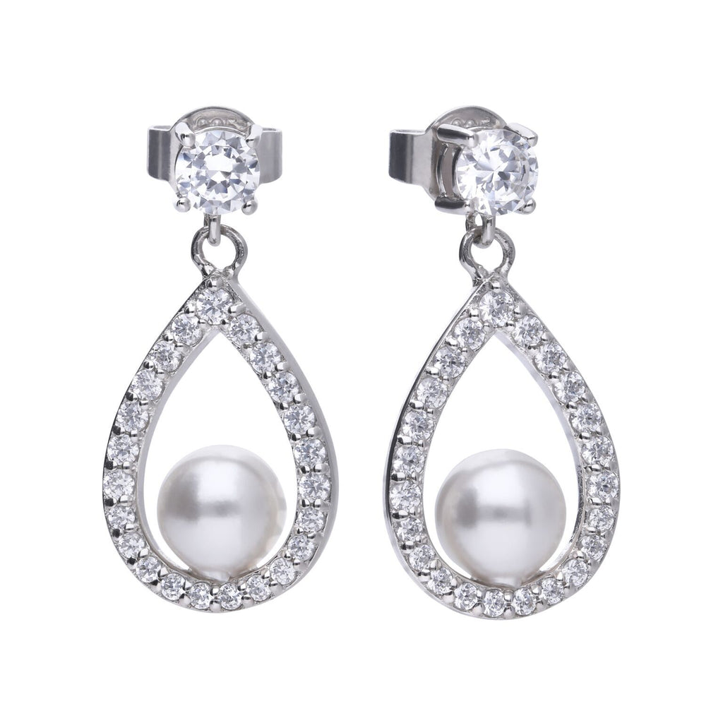 Pearl Open Teardrop Earrings E5597