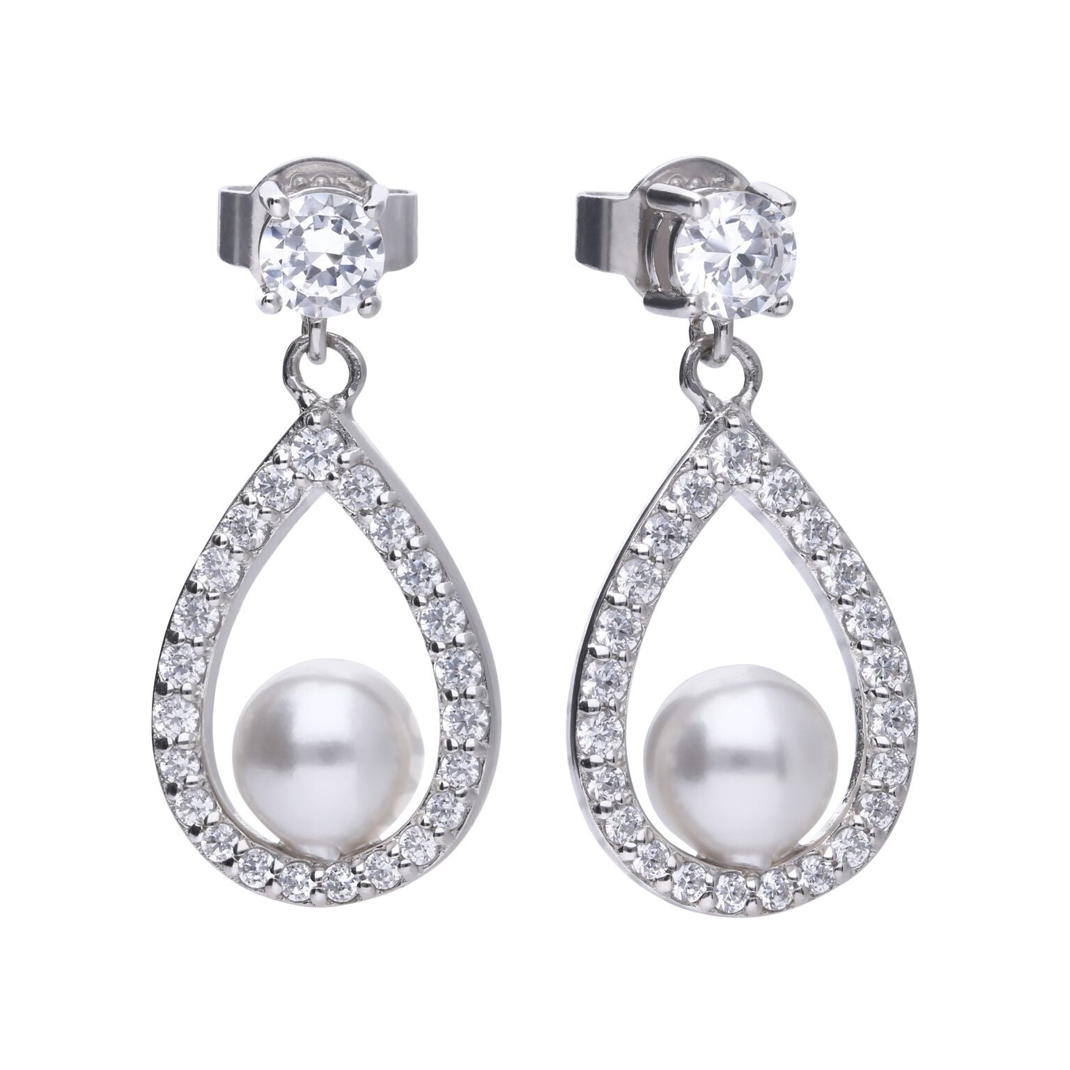 Pearl Open Teardrop Earrings E5597