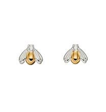 Load image into Gallery viewer, Silver &amp; Gold Bee Earrings
