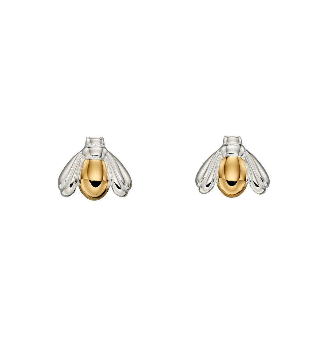 Silver & Gold Bee Earrings