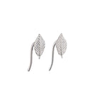 Silver Leaf Hook Earrings