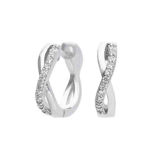 Infinity Pave Zirconia Hoop Earrings E6065