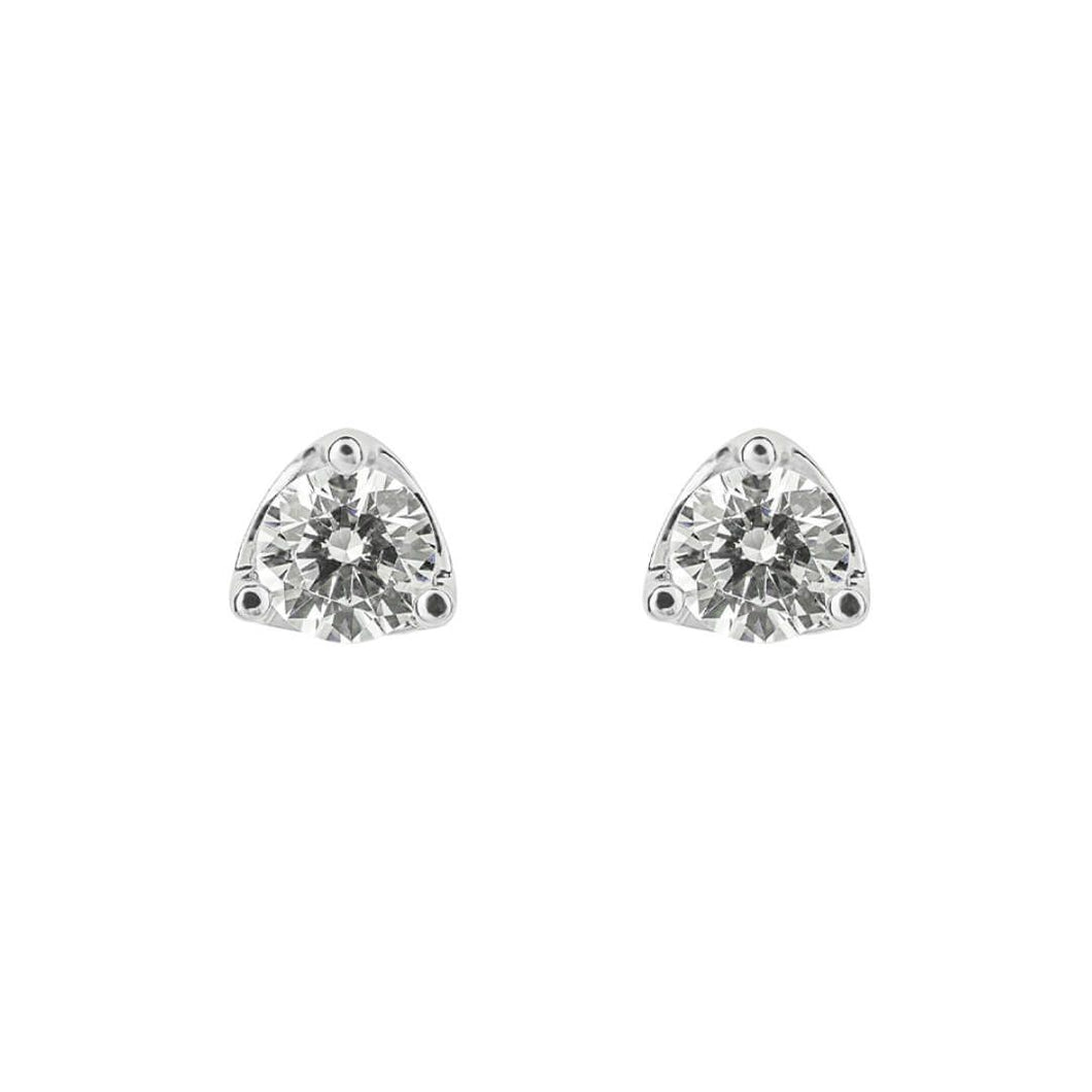 Three Claw Solitaire Stud Earrings With Diamonfire Zirconia E6188