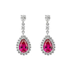 Red Diamonfire Zirconia Teardrop Earrings With Pave Surround E6193