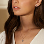 9ct White Gold Sapphire Teardrop Pendant