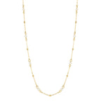 9ct Yellow Gold Freshwater Pearl Station Chain 46cm