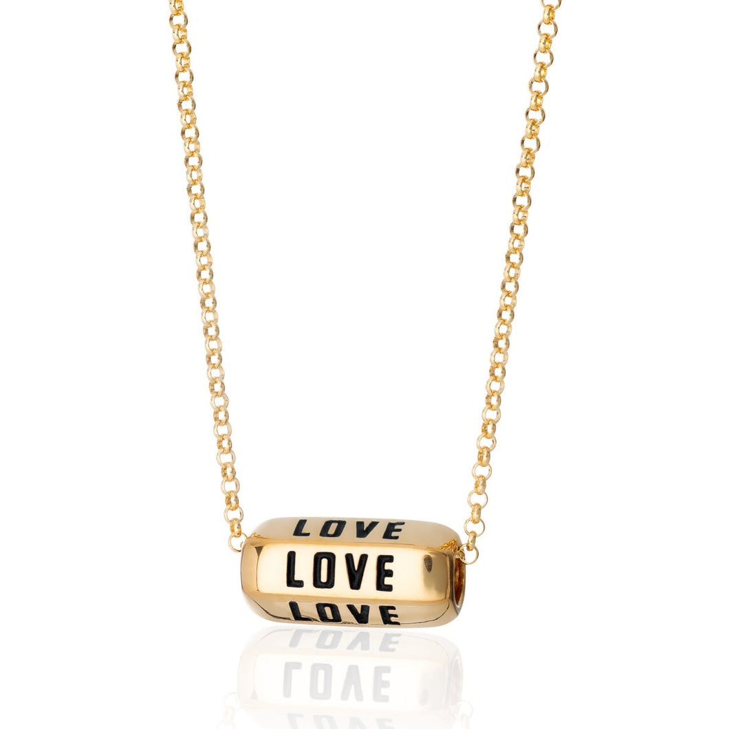 Long Gold Love is all around Necklace (BLACK)