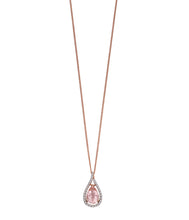Load image into Gallery viewer, 9ct Rose Gold Morganite and Diamond Drop Necklace
