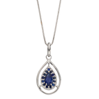 9ct White Gold Sapphire Teardrop Pendant