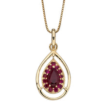 Load image into Gallery viewer, 9ct Yellow Gold Ruby Teardrop Pendant
