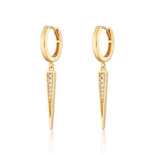 Load image into Gallery viewer, Gold Sparkling Spike Hoop Earrings
