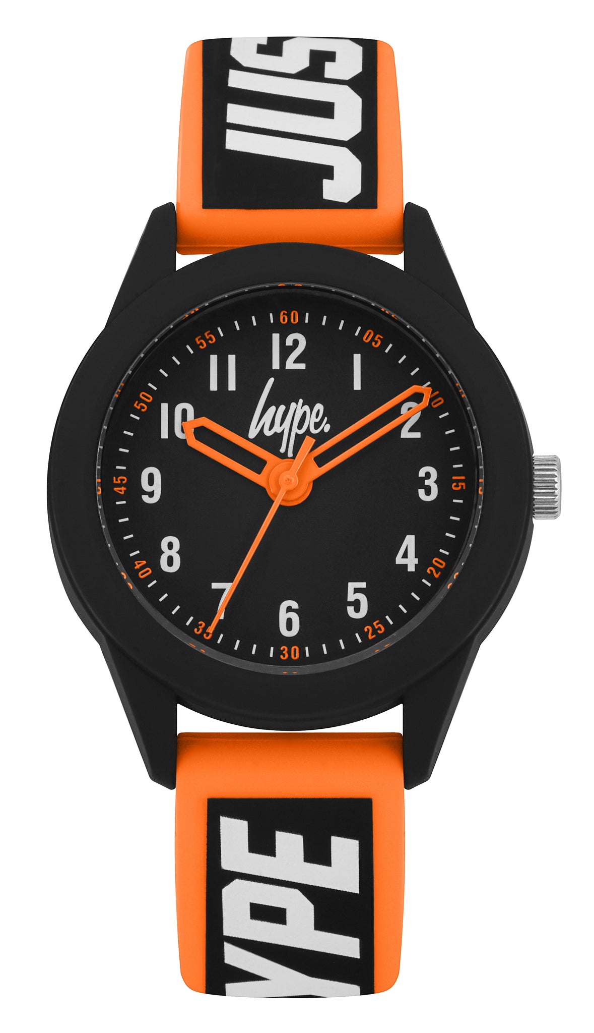 Just Hype Kids Watch Black with Orange and White HYK004OB