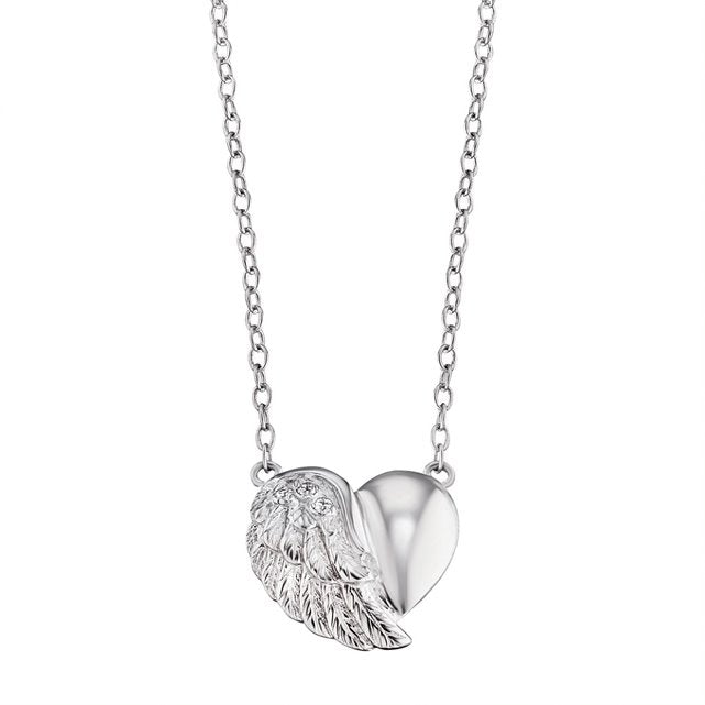 Heart Wing Silver Necklace