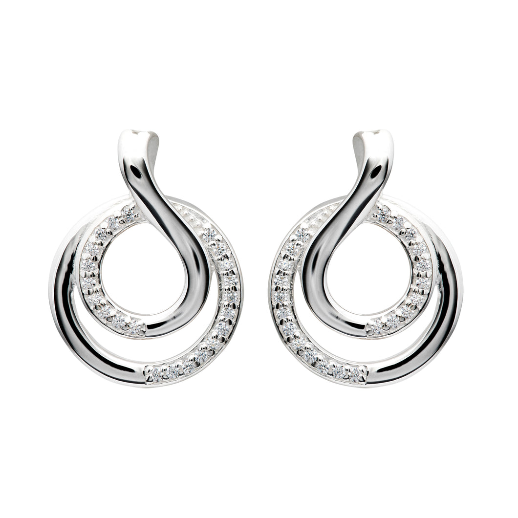 Silver Interlocking Swirl Earrings ME-797/SIL