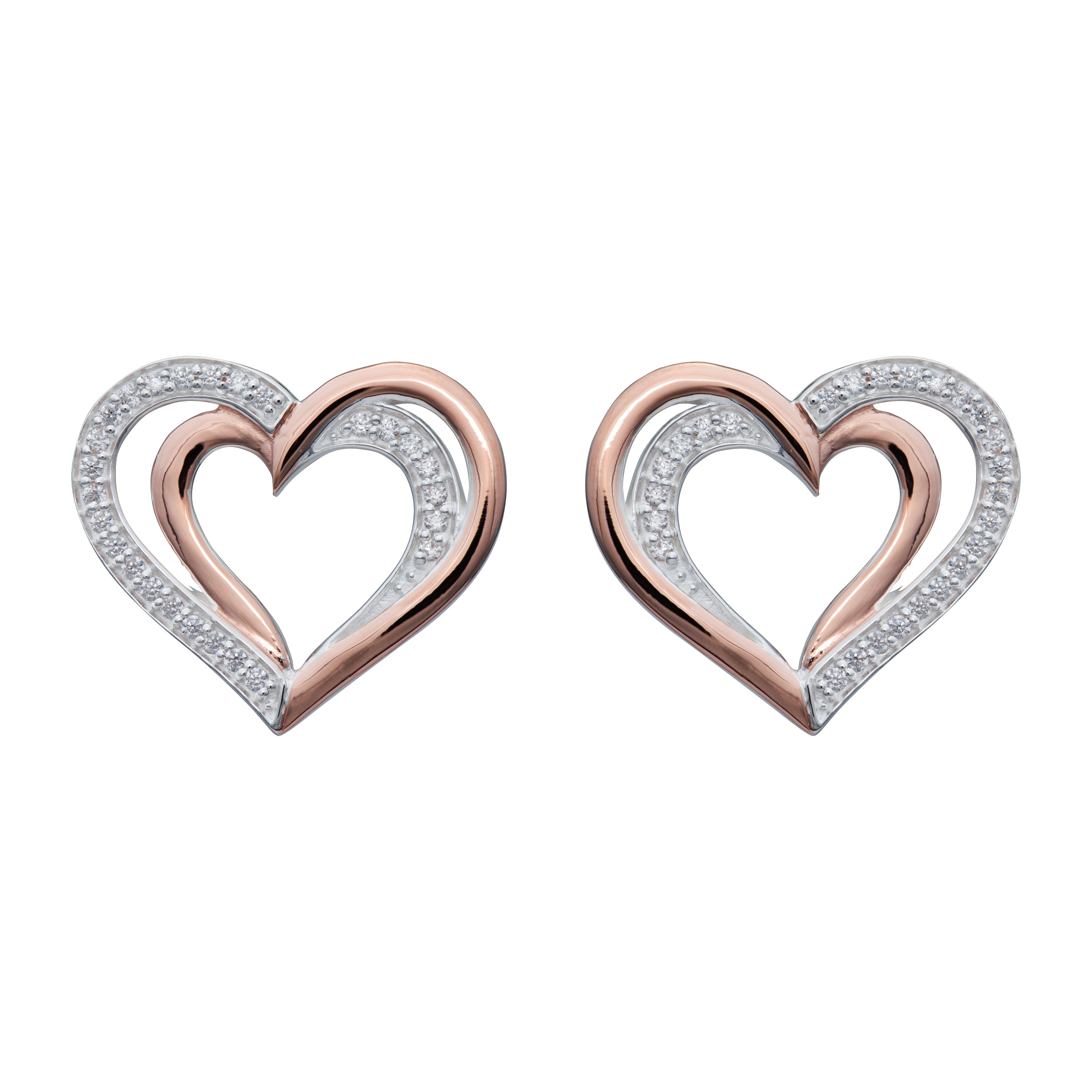 Rose Gold Heart Earrings ME-821RG