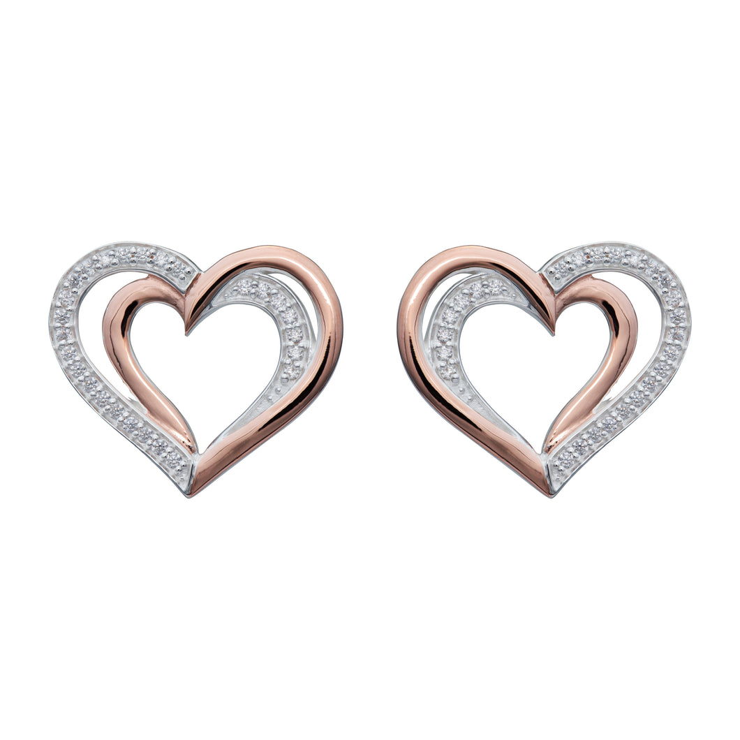 Rose Gold Heart Earrings ME-821RG