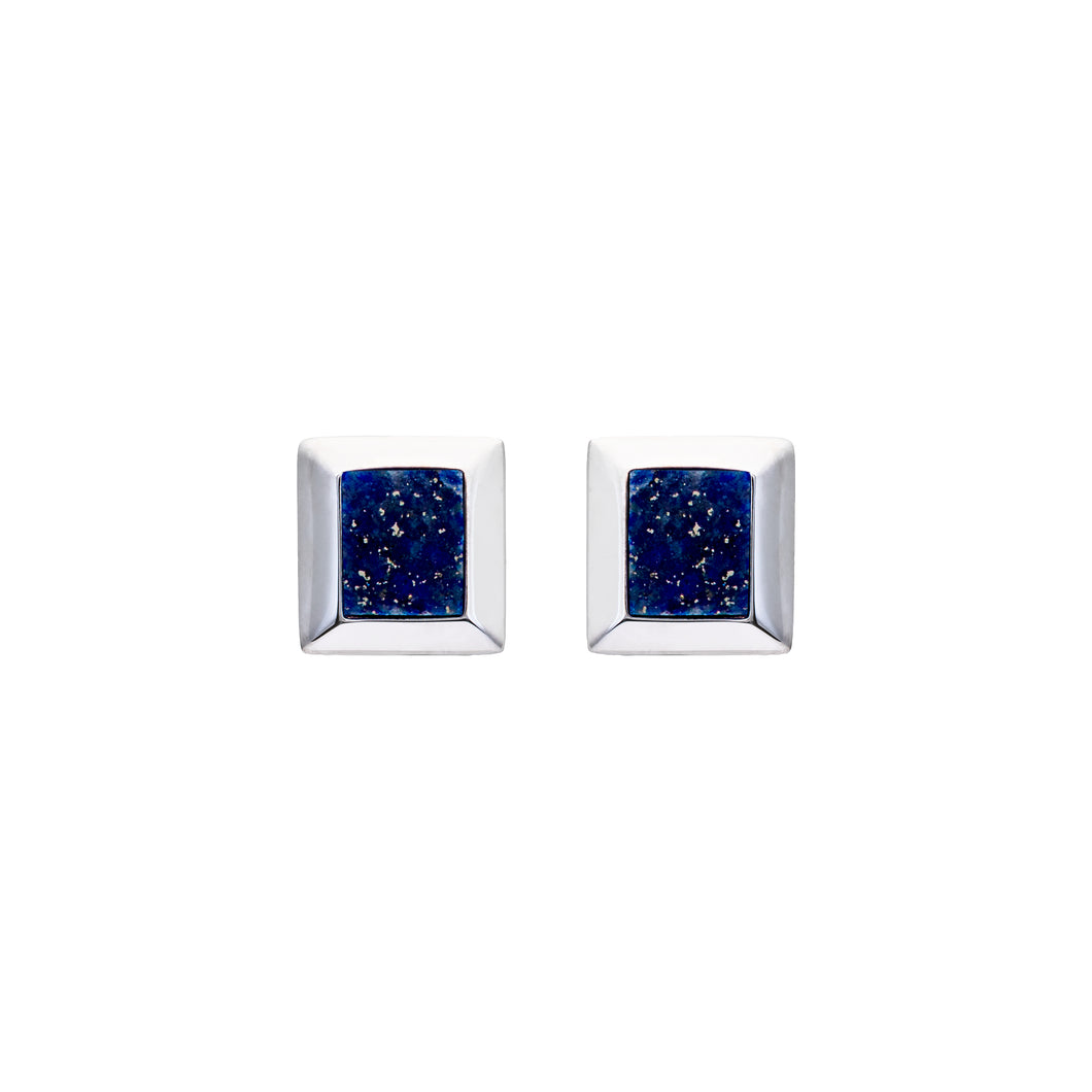 Silver 925 Stud Earrings with Lapis ME-864