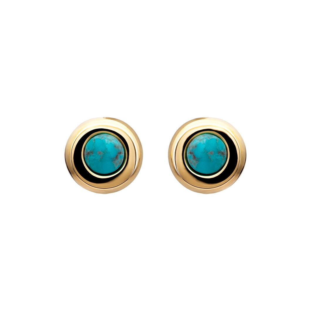 Turquoise Gold Earrings ME-873