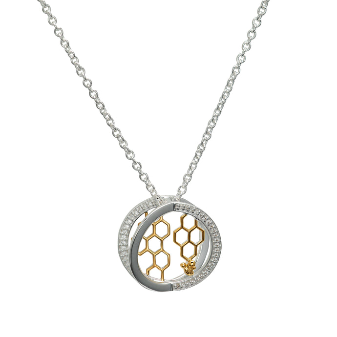 Silver and Gold Honeycomb with Chain MK-815