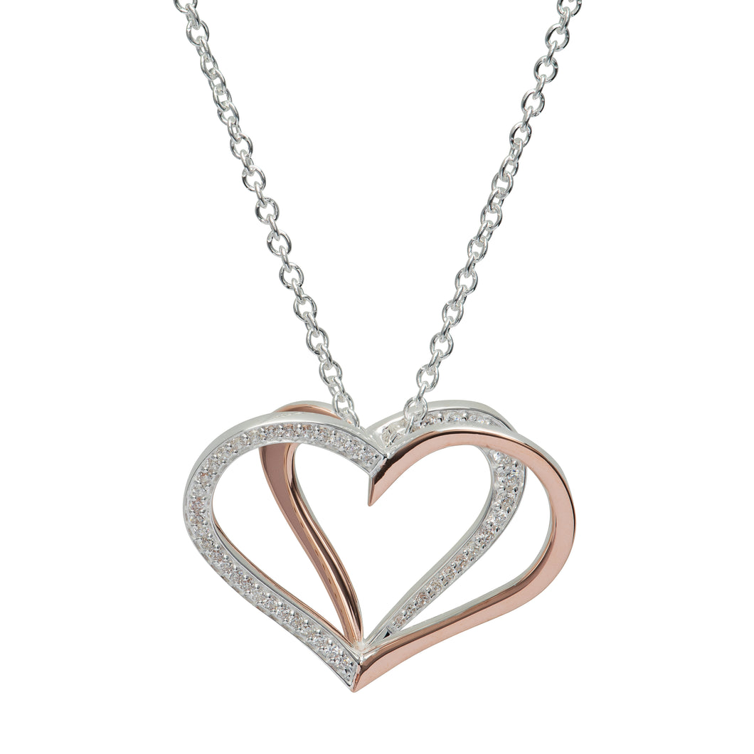 Rose Gold 3D Heart Pendant with Chain MK-821RG