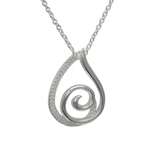 Load image into Gallery viewer, Silver Teardrop Swirl Pendant with Chain MK-825
