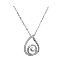 Load image into Gallery viewer, Silver Teardrop Swirl Pendant with Chain MK-825
