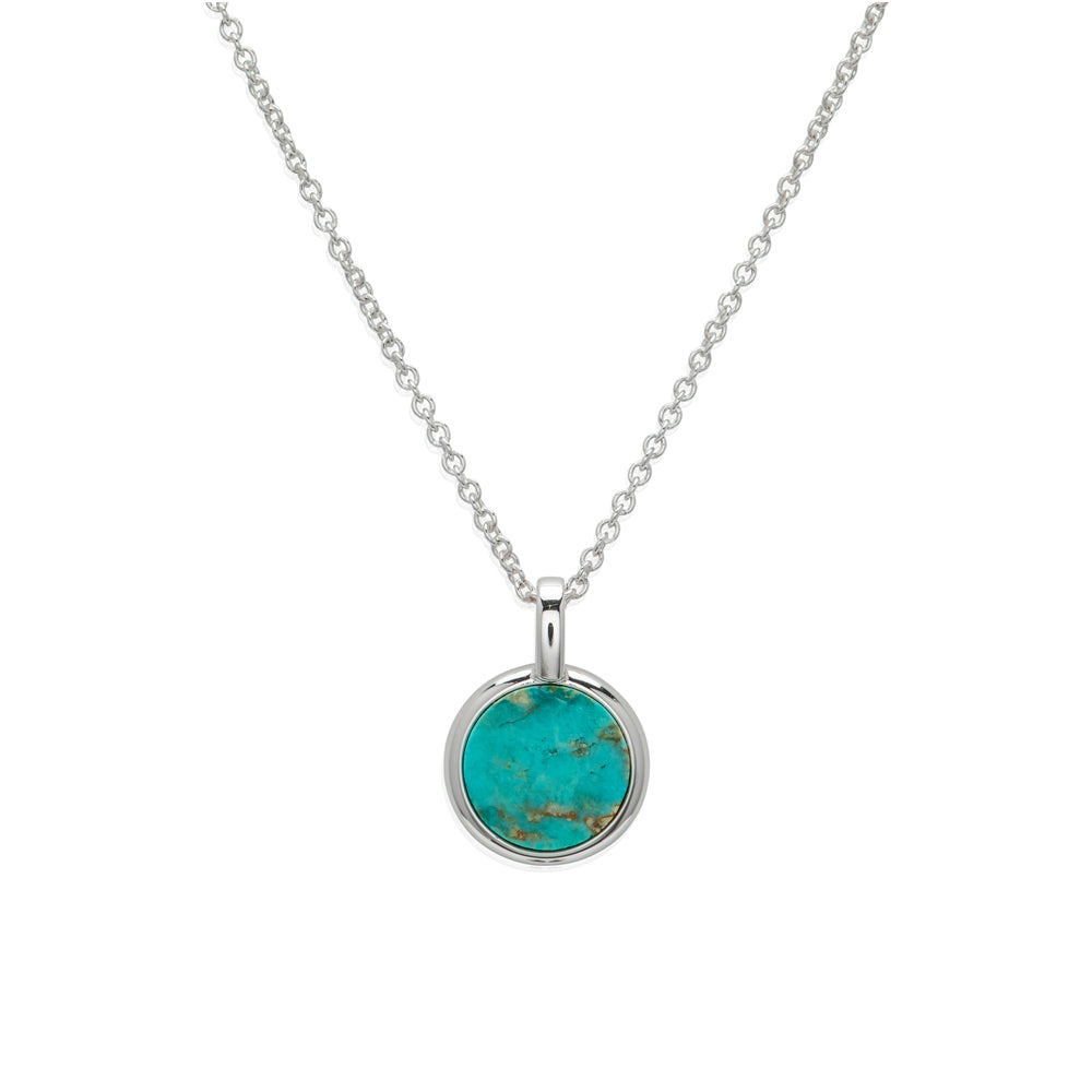 Sterling Silver Turquoise Pendant with Chain MK-854