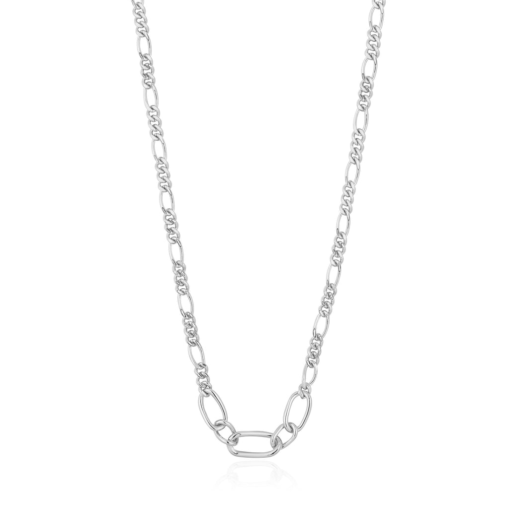 Silver Figaro Chain Necklace N021-03H