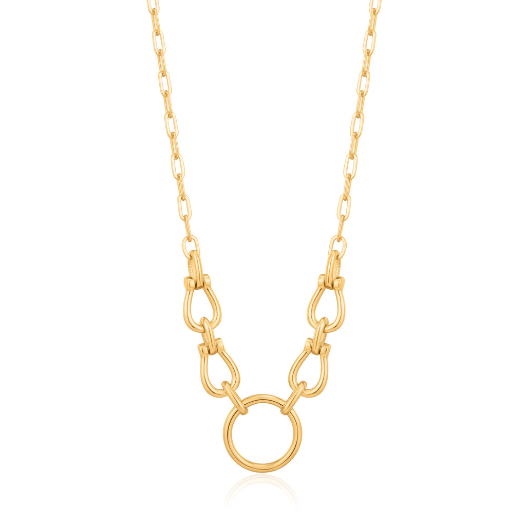 Gold Horseshoe Link Necklace N021-04G