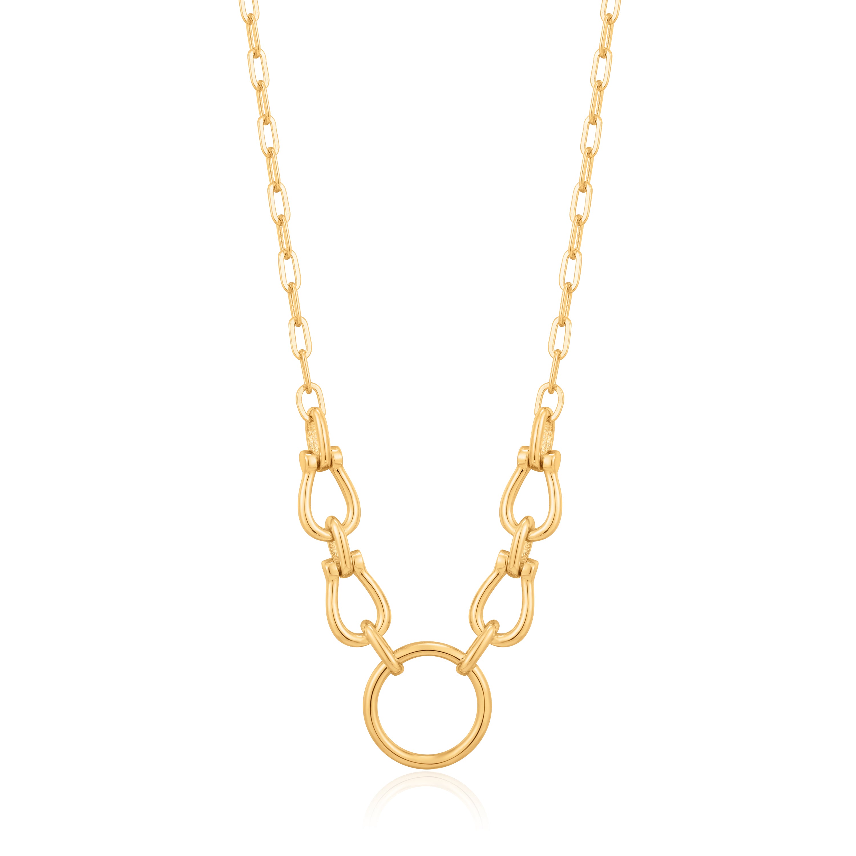 Gold Horseshoe Link Necklace N021-04G