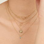 Gold Knot Pendant Necklace N029-02G