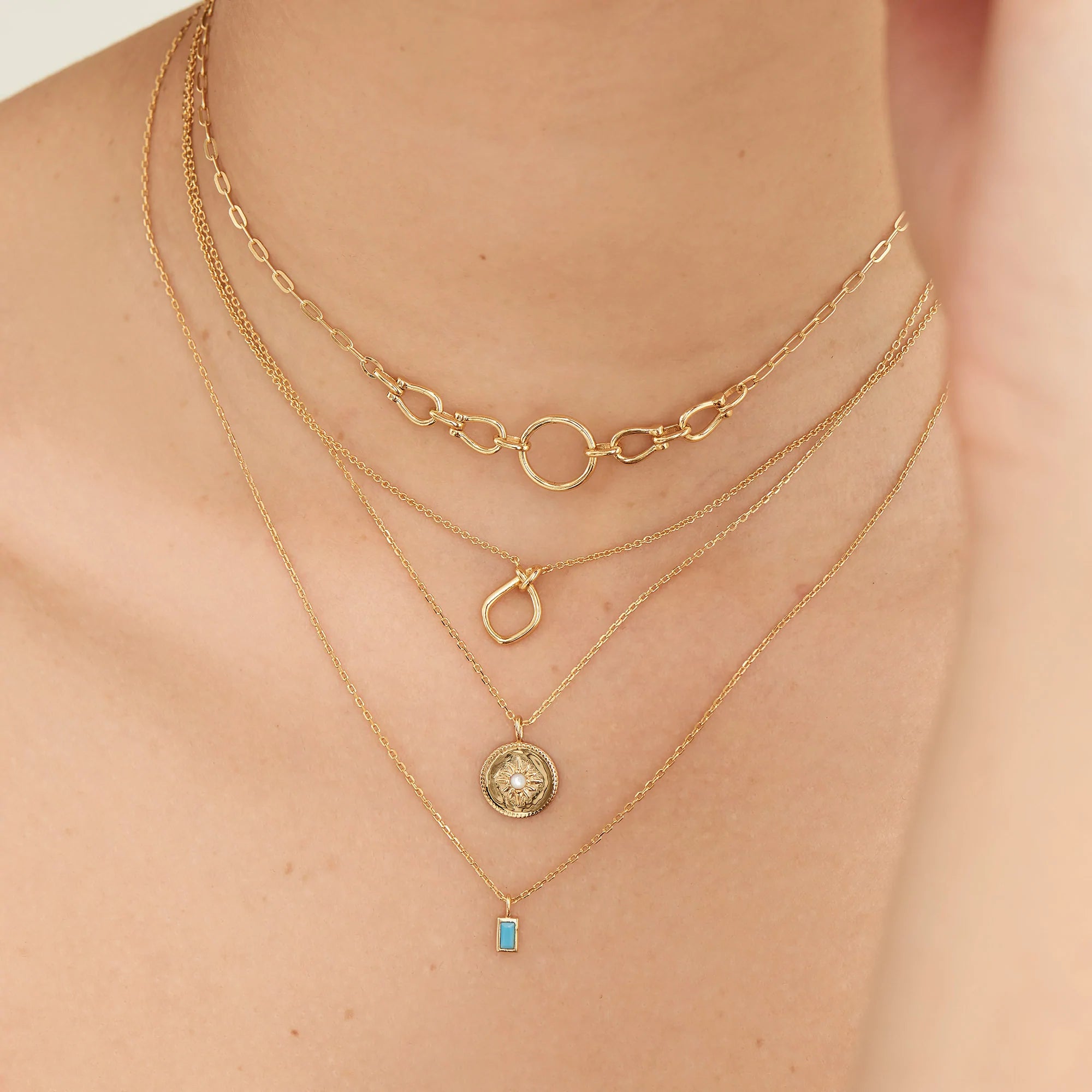 Gold Knot Pendant Necklace N029-02G
