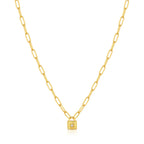Gold Chunky Chain Padlock Necklace N032-01G