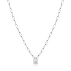 Silver Chunky Chain Padlock Necklace N032-01H