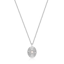 Load image into Gallery viewer, Silver Scattered Stars Kyoto Opal Disc Necklace N034-03H
