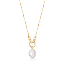 Load image into Gallery viewer, Gold Pearl Sparkle Pendant Necklace N043-03G
