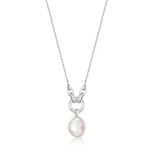Load image into Gallery viewer, Silver Pearl Sparkle Pendant Necklace N043-03H
