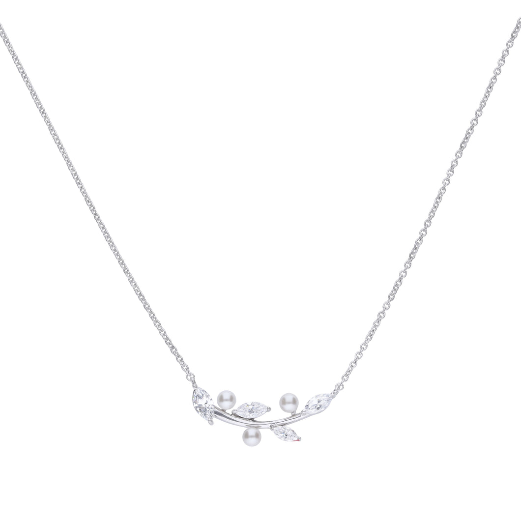 Pearl And Marquise Diamonfire Zirconia Necklace N4416