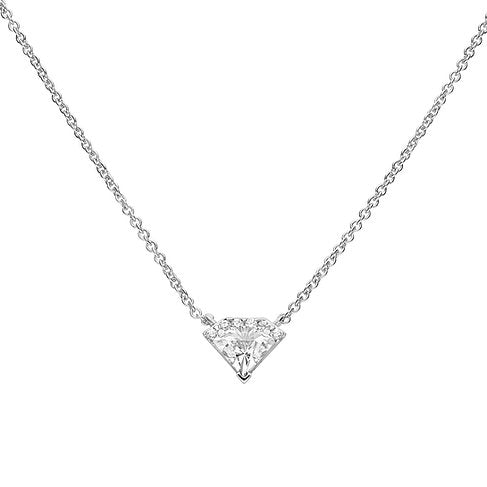 Diamond Shaped Zirconia Pave Set Necklace N4467