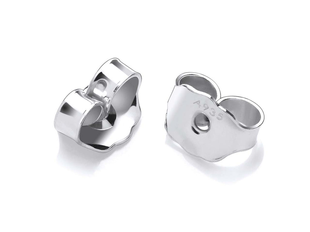 Silver Scroll Backs - 6mm (Pair)